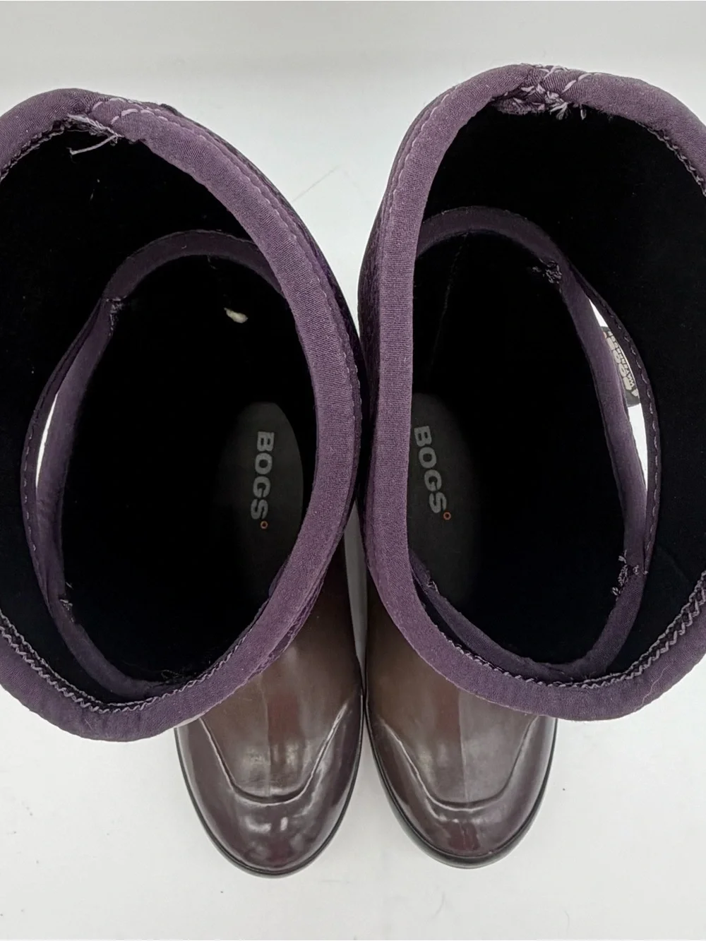 Women's BOGS Plimsoll Tall Quilted Floral Purple Insulated Rain Boots ~8